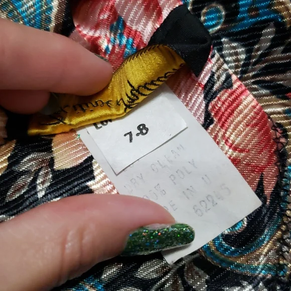 RARE!! Vintage Floral & Lace Peplum V Neck Pencil Skirt Formal Mini Midi Dress - Picture 6 of 11